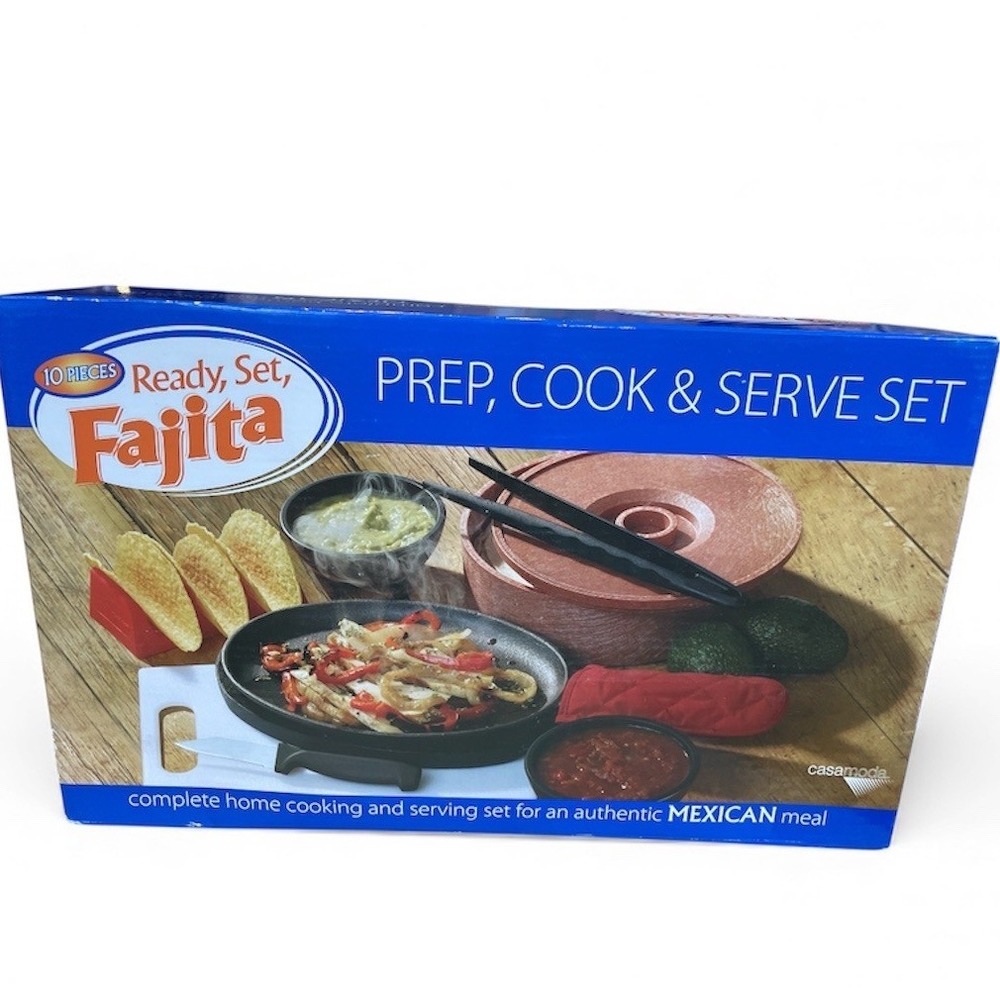 Ready Set Fajita Prep Cook Serve Set 10 Piece Complete Authentic Mexican Meal